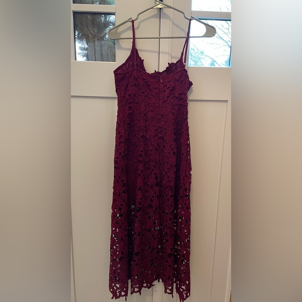 New NWT Endless Rose burgundy red lace midi dress XS spaghetti straps $100 - Picture 7 of 14